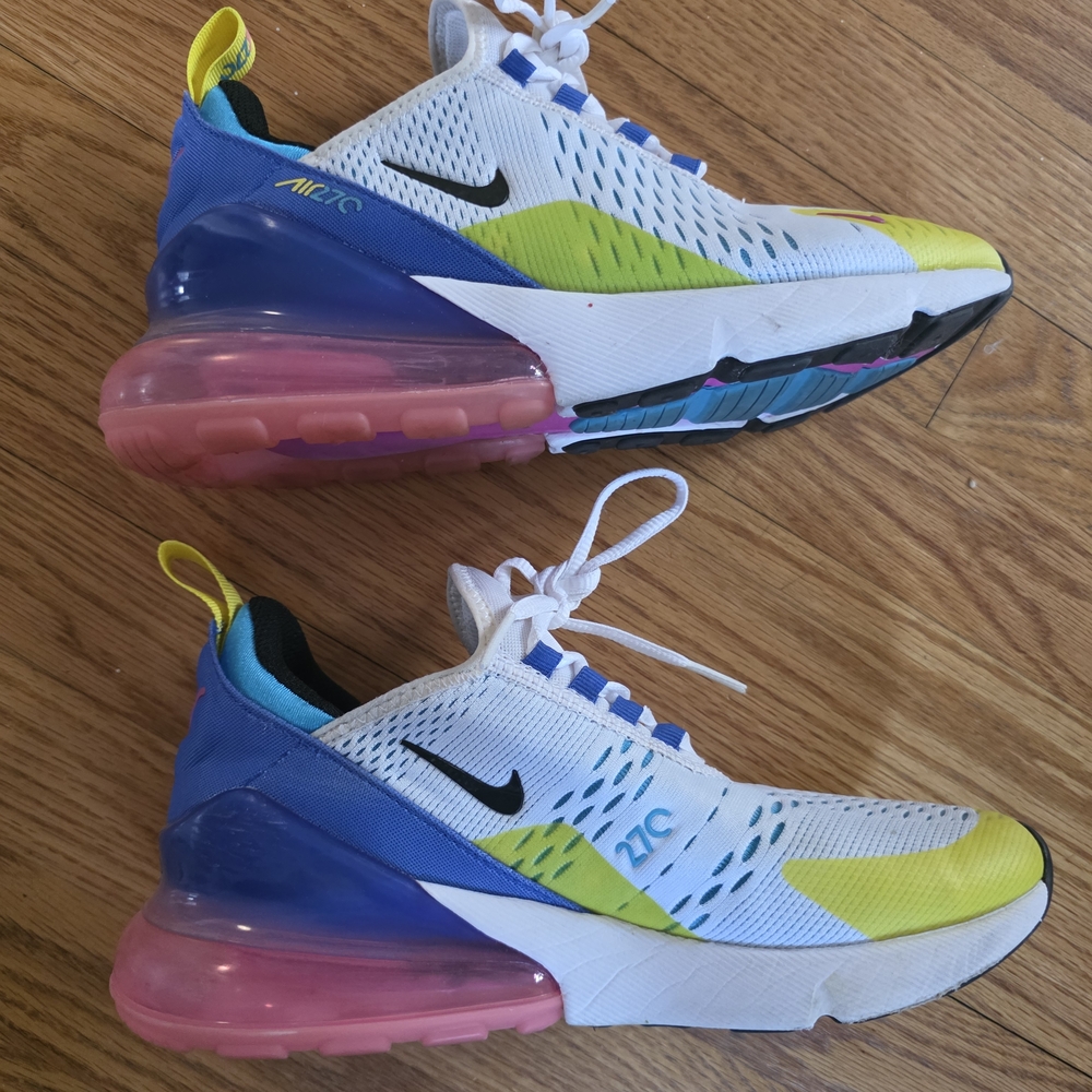 Nike Air Max 270 Youth Sneakers - White/Blue/Yellow